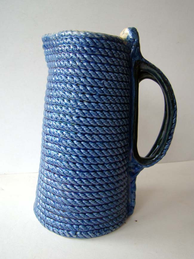 An American Pottery Jug with rope design circa 1875
